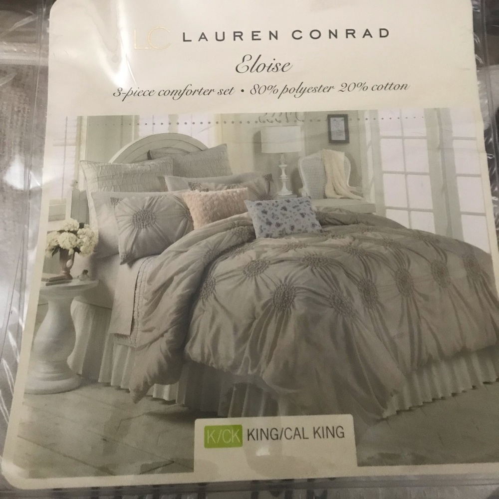 3 Piece Lauren Conrad Sand Eloise King/Cal King  comforter set.
